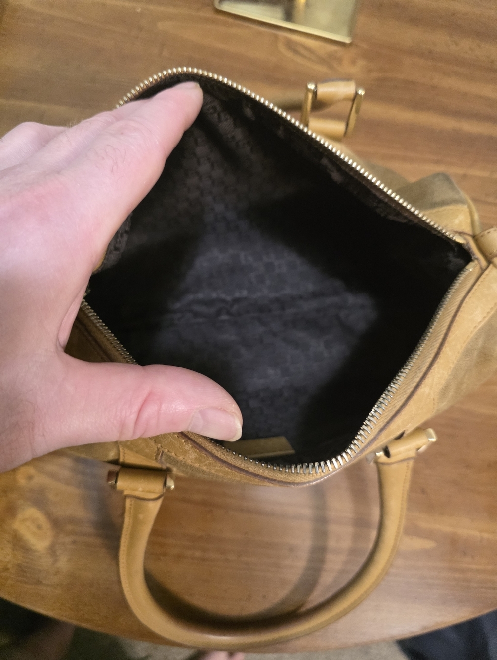 Gucci  Boston Brown/Tan Suede  Bag With C.O.A. - Picture 4 of 11